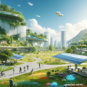 futuristische Landschaft, KI-generiertes Bild